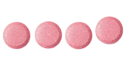 Row of pink round pills