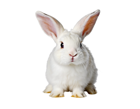 isolated rabbit white
