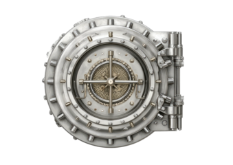 Ornate bank vault door