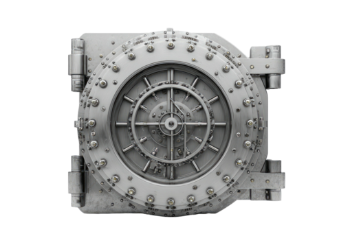 Metallic bank vault door