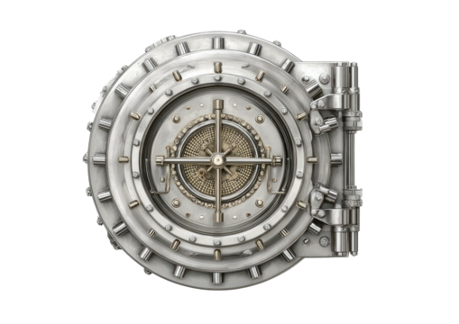 Ornate bank vault door