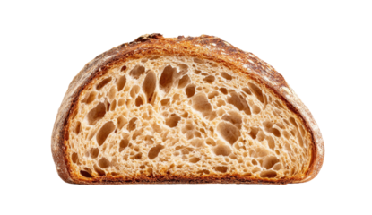 Close-up of a rustic artisan bread slice