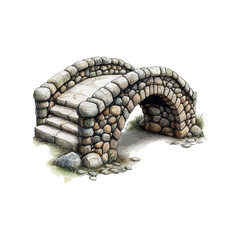 stone bridge hand drawn illustration