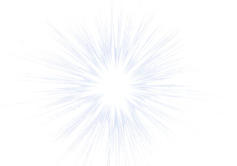 Fototapeta premium Bright white starburst or explosion effect with radiating light rays isolated on a transparent background, symbolizing energy, power, and a sudden burst of light or activity