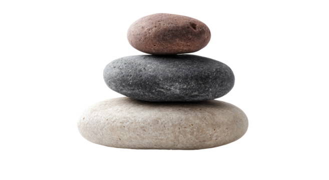 Three smooth stones stacked (1)