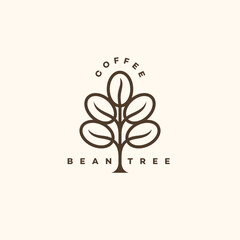 Obraz premium Coffee bean tree logo