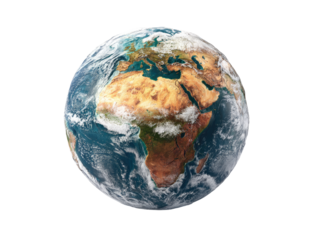 Detailed Earth globe view