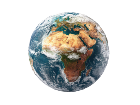 Detailed Earth globe view