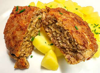 Crispy Meatloaf with Soft Center and Potatoes