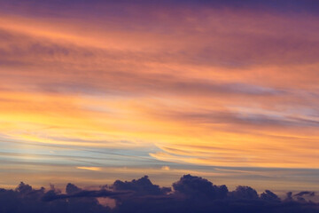 The sky and its colors during sunset.