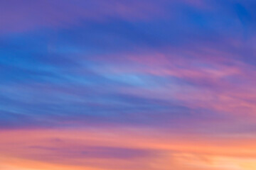 The sky and its colors during sunset.