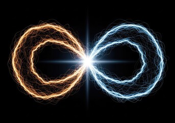 Naklejka premium Infinity Symbol with Luminous Plasma Energy Particles on a Transparent Background