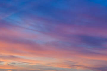 The sky and its colors during sunset.