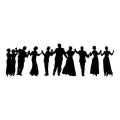 Crowd of people protest silhouette person illustration vector