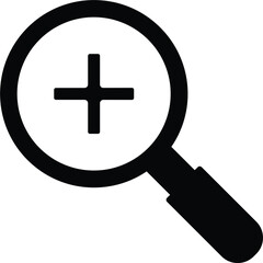 Fototapeta premium (Editable) Premium Quality Silhouette Design; Adobe Illustrator Artwork - Zoom In Magnifying Glass Icon A Detailed View of Enhanced Examination