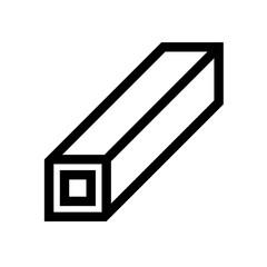 Vector Hollow Section Steel Icon – Square Tube Hollow Metal Profile Symbol for Construction, Structure, Engineering, and Industrial Design