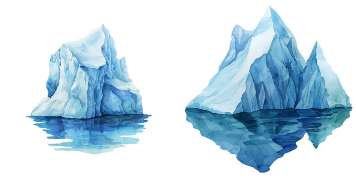 iceberg watercolor vector illustration