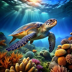 Fototapeta premium green sea turtle