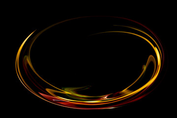 黒バックの中の黄色と赤色の光の渦のグラフィック