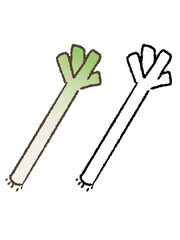 手描きの長ネギ