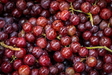 Close Up. Group of Red Grapes. Healthy food. Fruit.