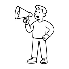 Fototapeta premium Person holding megaphone illustration vector