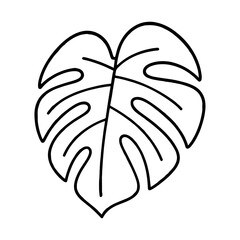 Fototapeta premium Minimalist monstera leaf illustration vector