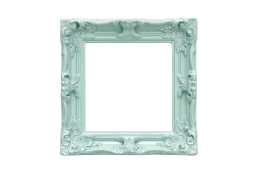 Mint-green ornate picture frame