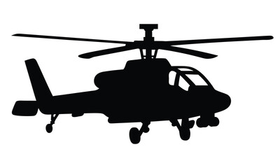 Apache helicopter silhouette vector, military helicopter black silhouette © Silhouette Lab