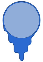 Blue Dripping Round Text Frame on Transparent Background – Creative Liquid Design Template for Quotes, Posters, and Social Media Graphics