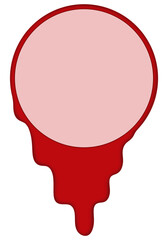 Red Dripping Round Text Frame on Transparent Background – Creative Liquid Design Template for Quotes, Posters, and Social Media Graphics