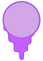 Purple Dripping Round Text Frame on Transparent Background – Creative Liquid Design Template for Quotes, Posters, and Social Media Graphics