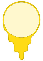 Yellow Dripping Round Text Frame on Transparent Background – Creative Liquid Design Template for Quotes, Posters, and Social Media Graphics