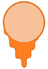 Orange Dripping Round Text Frame on Transparent Background – Creative Liquid Design Template for Quotes, Posters, and Social Media Graphics