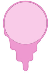 Pink Dripping Round Text Frame on Transparent Background – Creative Liquid Design Template for Quotes, Posters, and Social Media Graphics