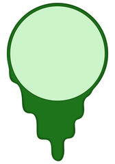 Green Dripping Round Text Frame on Transparent Background – Creative Liquid Design Template for Quotes, Posters, and Social Media Graphics