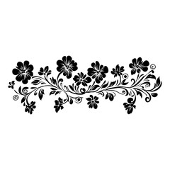 Line invitation border pattern floral black vector