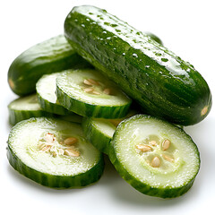 Fresh cucumbers market stall food photography vibrant colors close-up healthy eating