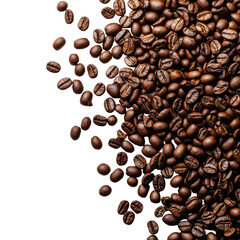 Obraz premium Roasted beans cascade over black