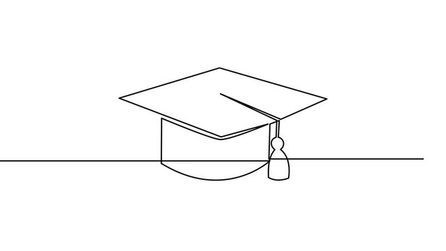 Graduation Cap Drawing with Line Art