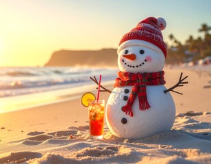 Snowmans Beach Vacation - A Festive Holiday Escape.