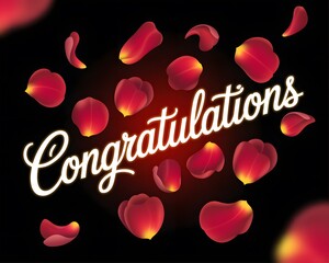 Beautiful Congratulations Message with Falling Rose Petals for Special Occasions and Celebrations