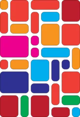 Rideaux Années 50 patrons Creative bento grid template . Colorful trendy geometric brick layout collection.   © RhythmCraft