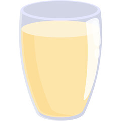 Clear Glass Filled With Light Yellow Liquid Against A Transparent Background