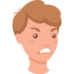 Close Up Of A Frustrated Young Man With Tousled Brown Hair And An Angry Expression Showing Gritted Teeth In A Neutral Background