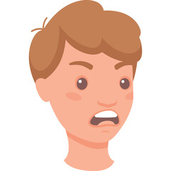 Close Up Portrait of a Young Person with Brown Hair and Wide Eyes Expressing Shock or Surprise Against a Transparent Background