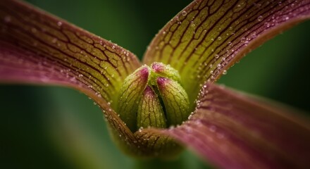 Macro photography of a delicate flower bud in nature