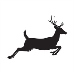 Obraz premium Illustration vector art for vector art of silhouette of a deer jumping