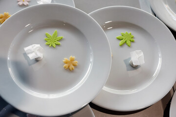 Pastry in the art of Japanese cuisine. Cake creation by a pastry chef. France.