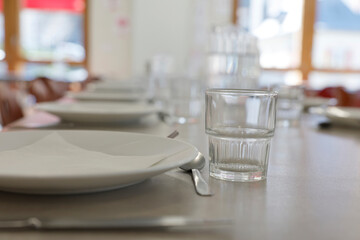 School canteen in a primary school. Lunch. France.